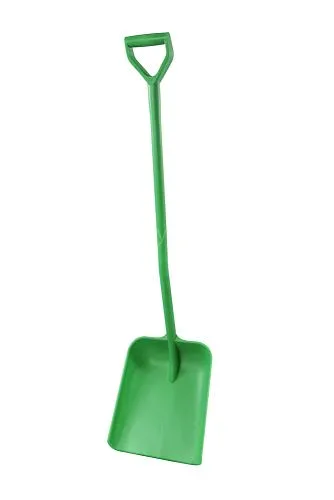 Лопата литая с длинной ручкой, эргономичная, полипропилен - 330х380х1330 мм., зеленый