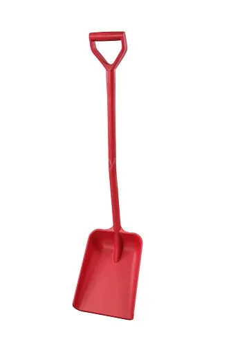 Лопата литая с короткой ручкой, эргономичная, полипропилен - 270 х 340 х 1120 мм., красный