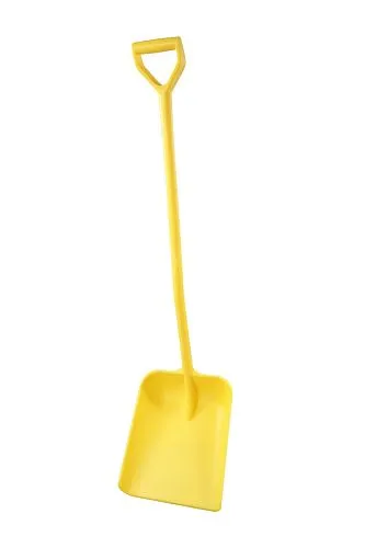 Лопата литая с длинной ручкой, эргономичная, полипропилен - 330х380х1330 мм., желтый