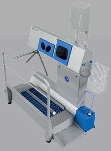 Санпропускник SANICARE-1000-B-R (встроенная модель) с опциональным диспенсером бумаги и корзиной.