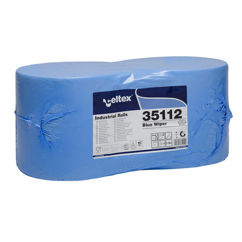 Протирочные салфетки в рулоне Celtex Blue Wiper (2 рул х 970 листов), голубые, двухслойные