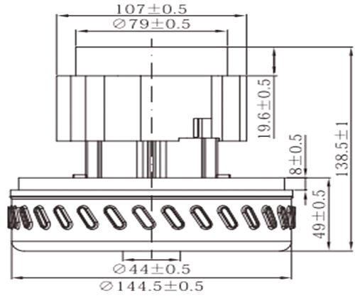 Турбина 1200Вт; 220В.одностадийная В1-40 B2-138 Д-144