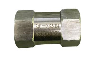 Обратный клапан, 3/8" внут. нерж. сталь. 65 mm. давление открывания 0.05 - 0.1 bar.