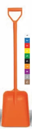 Лопата литая с короткой ручкой, эргономичная, полипропилен - 270 х 340 х 1120 мм., оранжевый