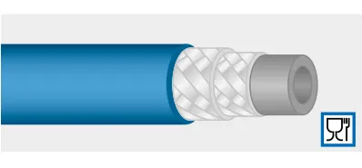 Шланг синий 5-ти слойный PVC, высокопрочный  DN12, 50 бар, 70 °C, AQUAFOOD blufood